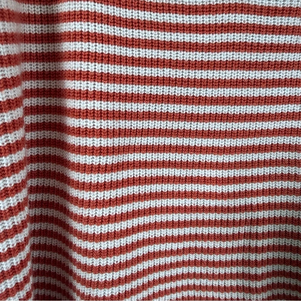 Forever 21 Striped Ribbed Knit Crop Tank Top Orange White Size M - Picture 3 of 6